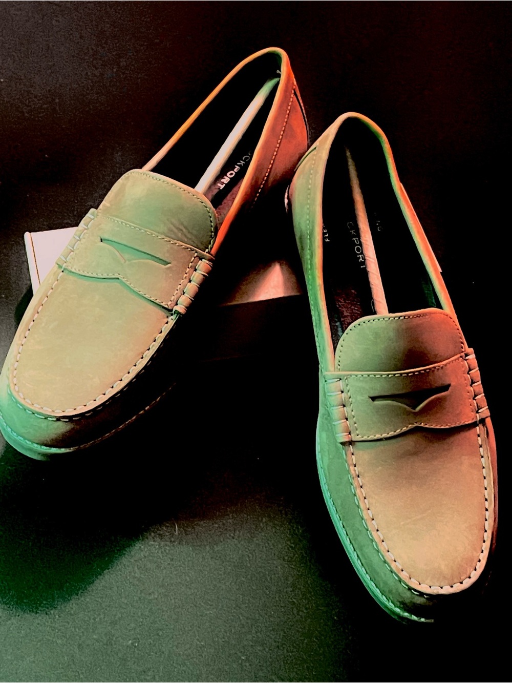 Rockport Tan Suede Penny Loafers. 10.5M New